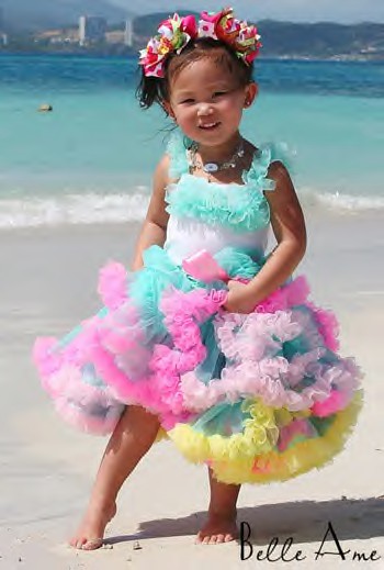 Aqua Rainbow Pettiskirt by Belle Ame